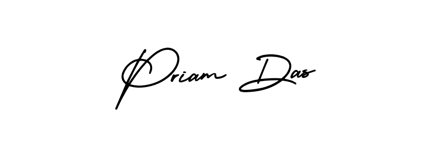 Priam Das stylish signature style. Best Handwritten Sign (AmerikaSignatureDemo-Regular) for my name. Handwritten Signature Collection Ideas for my name Priam Das. Priam Das signature style 3 images and pictures png