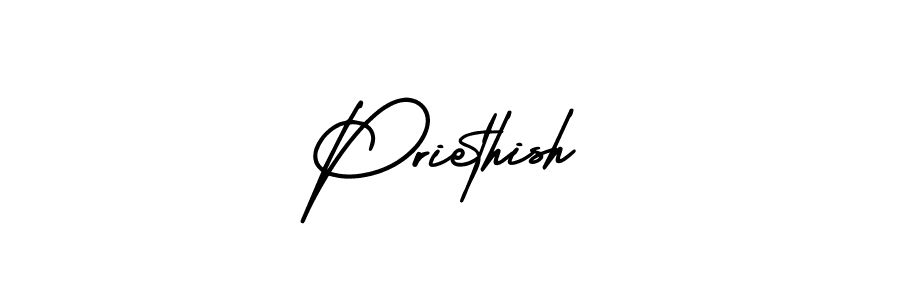 Use a signature maker to create a handwritten signature online. With this signature software, you can design (AmerikaSignatureDemo-Regular) your own signature for name Priethish. Priethish signature style 3 images and pictures png