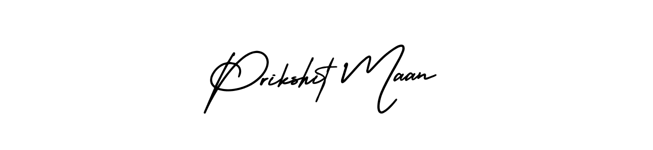 How to make Prikshit Maan name signature. Use AmerikaSignatureDemo-Regular style for creating short signs online. This is the latest handwritten sign. Prikshit Maan signature style 3 images and pictures png