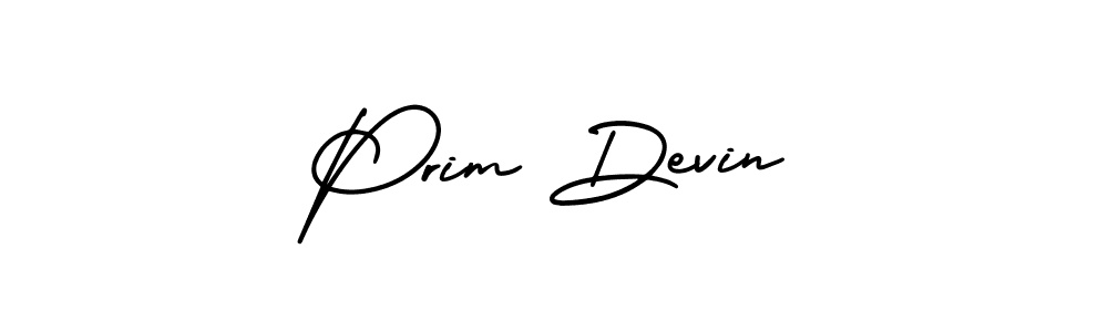 Prim Devin stylish signature style. Best Handwritten Sign (AmerikaSignatureDemo-Regular) for my name. Handwritten Signature Collection Ideas for my name Prim Devin. Prim Devin signature style 3 images and pictures png