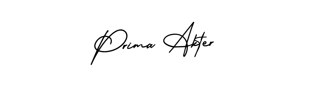 Prima Akter stylish signature style. Best Handwritten Sign (AmerikaSignatureDemo-Regular) for my name. Handwritten Signature Collection Ideas for my name Prima Akter. Prima Akter signature style 3 images and pictures png