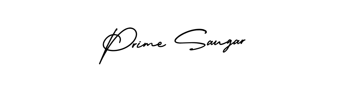 How to make Prime Saugar name signature. Use AmerikaSignatureDemo-Regular style for creating short signs online. This is the latest handwritten sign. Prime Saugar signature style 3 images and pictures png