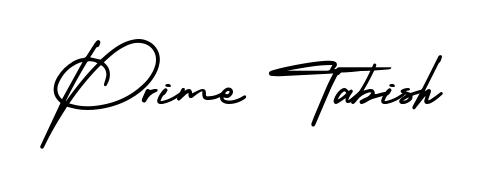 The AmerikaSignatureDemo-Regular typeface gives name Prime Tabish a refined look. Suitable for certificates, diplomas, and official verification. Prime Tabish signature style 3 images and pictures png