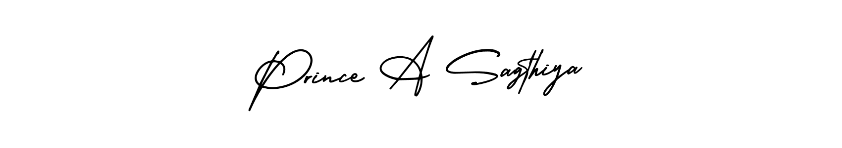 How to make Prince A Sagthiya name signature. Use AmerikaSignatureDemo-Regular style for creating short signs online. This is the latest handwritten sign. Prince A Sagthiya signature style 3 images and pictures png
