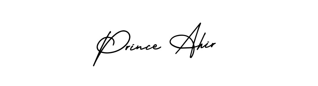 Prince Ahir stylish signature style. Best Handwritten Sign (AmerikaSignatureDemo-Regular) for my name. Handwritten Signature Collection Ideas for my name Prince Ahir. Prince Ahir signature style 3 images and pictures png