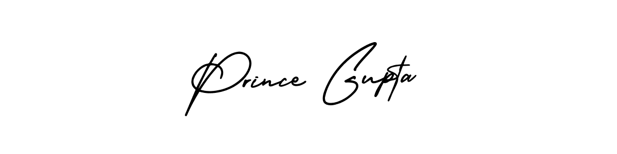 You should practise on your own different ways (AmerikaSignatureDemo-Regular) to write your name (Prince Gupta) in signature. don't let someone else do it for you. Prince Gupta signature style 3 images and pictures png