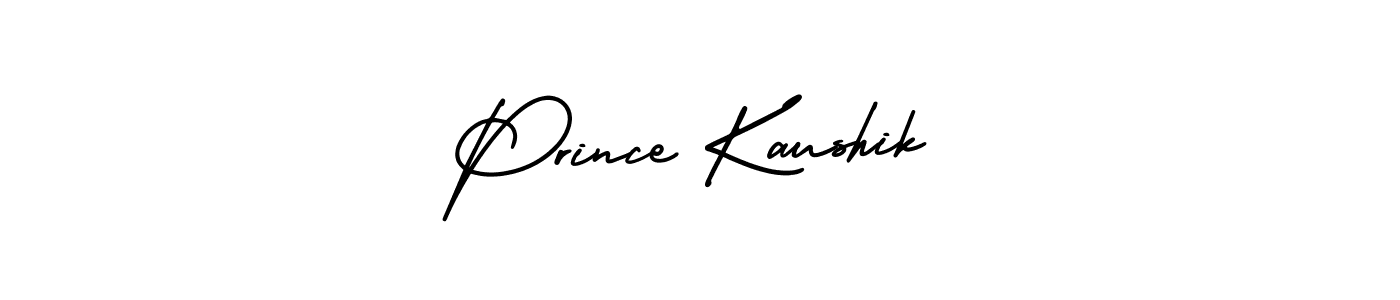 The best way (AmerikaSignatureDemo-Regular) to make a short signature is to pick only two or three words in your name. The name Prince Kaushik include a total of six letters. For converting this name. Prince Kaushik signature style 3 images and pictures png