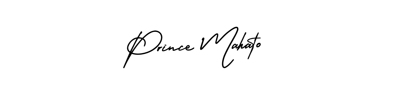The best way (AmerikaSignatureDemo-Regular) to make a short signature is to pick only two or three words in your name. The name Prince Mahato include a total of six letters. For converting this name. Prince Mahato signature style 3 images and pictures png