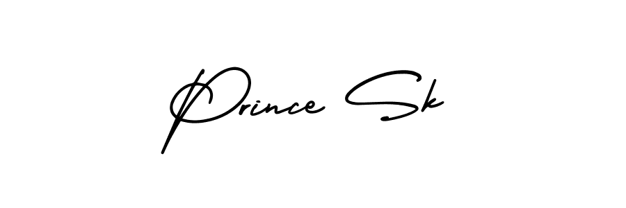 You should practise on your own different ways (AmerikaSignatureDemo-Regular) to write your name (Prince Sk) in signature. don't let someone else do it for you. Prince Sk signature style 3 images and pictures png