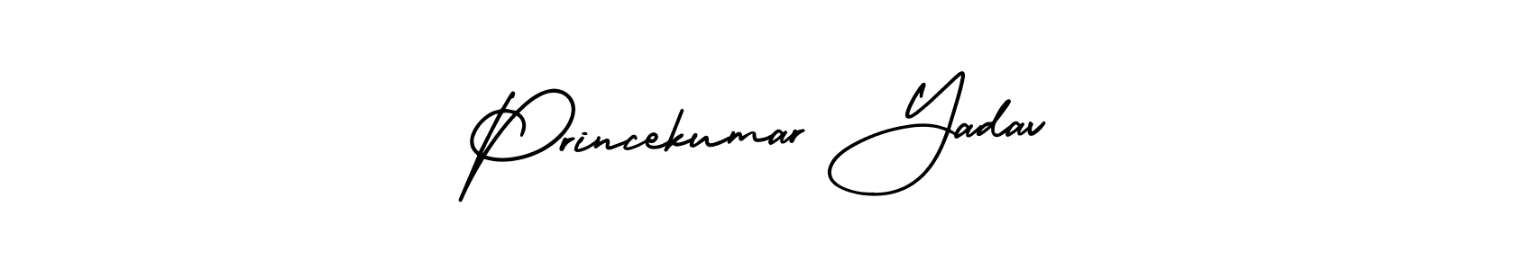 How to make Princekumar Yadav name signature. Use AmerikaSignatureDemo-Regular style for creating short signs online. This is the latest handwritten sign. Princekumar Yadav signature style 3 images and pictures png