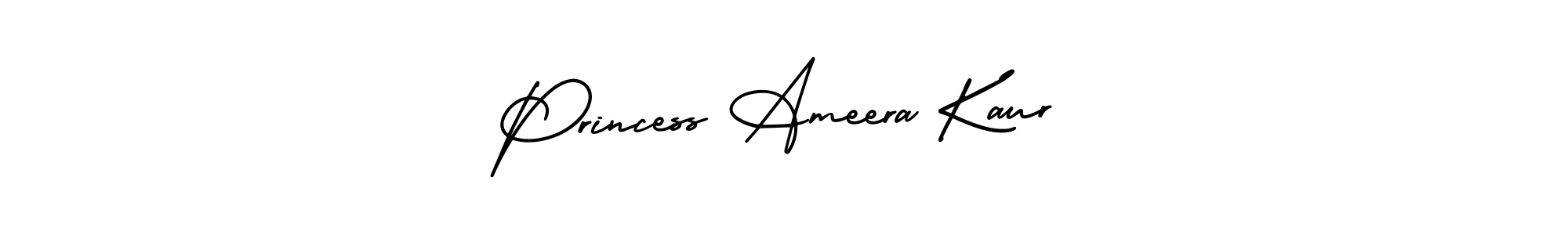 How to make Princess Ameera Kaur name signature. Use AmerikaSignatureDemo-Regular style for creating short signs online. This is the latest handwritten sign. Princess Ameera Kaur signature style 3 images and pictures png