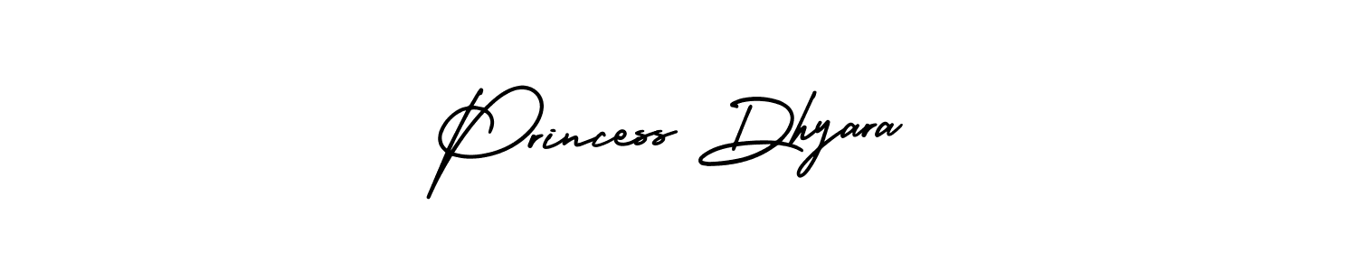 You should practise on your own different ways (AmerikaSignatureDemo-Regular) to write your name (Princess Dhyara) in signature. don't let someone else do it for you. Princess Dhyara signature style 3 images and pictures png