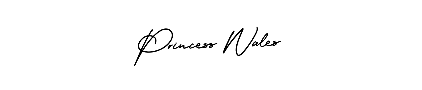 Princess Wales stylish signature style. Best Handwritten Sign (AmerikaSignatureDemo-Regular) for my name. Handwritten Signature Collection Ideas for my name Princess Wales. Princess Wales signature style 3 images and pictures png