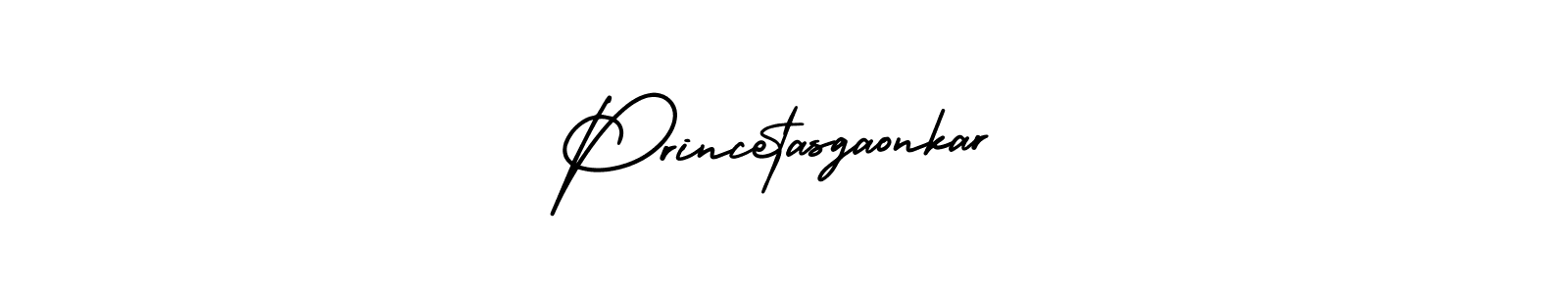 How to make Princetasgaonkar name signature. Use AmerikaSignatureDemo-Regular style for creating short signs online. This is the latest handwritten sign. Princetasgaonkar signature style 3 images and pictures png