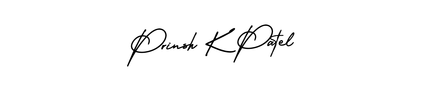 How to make Prinsh K Patel name signature. Use AmerikaSignatureDemo-Regular style for creating short signs online. This is the latest handwritten sign. Prinsh K Patel signature style 3 images and pictures png