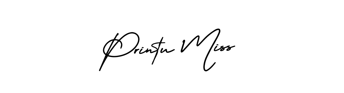 Design your own signature with our free online signature maker. With this signature software, you can create a handwritten (AmerikaSignatureDemo-Regular) signature for name Printu Miss. Printu Miss signature style 3 images and pictures png