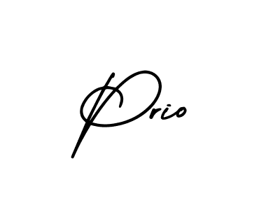 How to make Prio name signature. Use AmerikaSignatureDemo-Regular style for creating short signs online. This is the latest handwritten sign. Prio signature style 3 images and pictures png