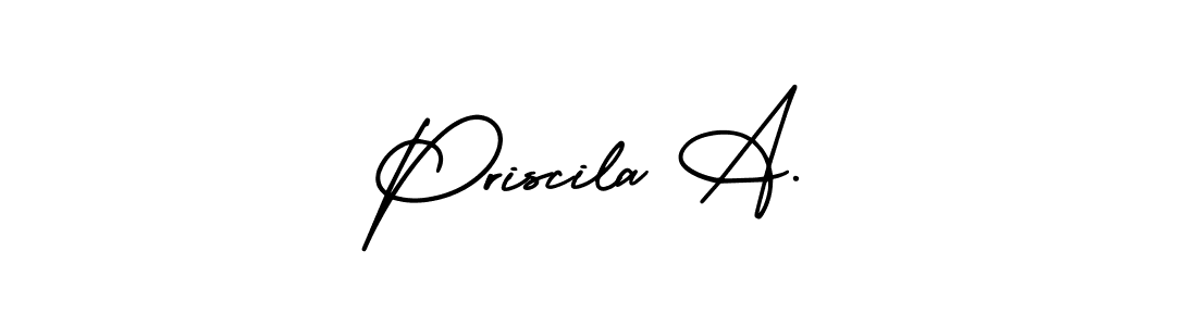 Use a signature maker to create a handwritten signature online. With this signature software, you can design (AmerikaSignatureDemo-Regular) your own signature for name Priscila A.. Priscila A. signature style 3 images and pictures png