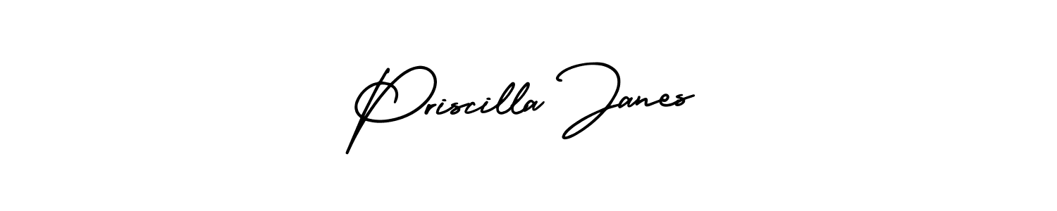 How to make Priscilla Janes name signature. Use AmerikaSignatureDemo-Regular style for creating short signs online. This is the latest handwritten sign. Priscilla Janes signature style 3 images and pictures png