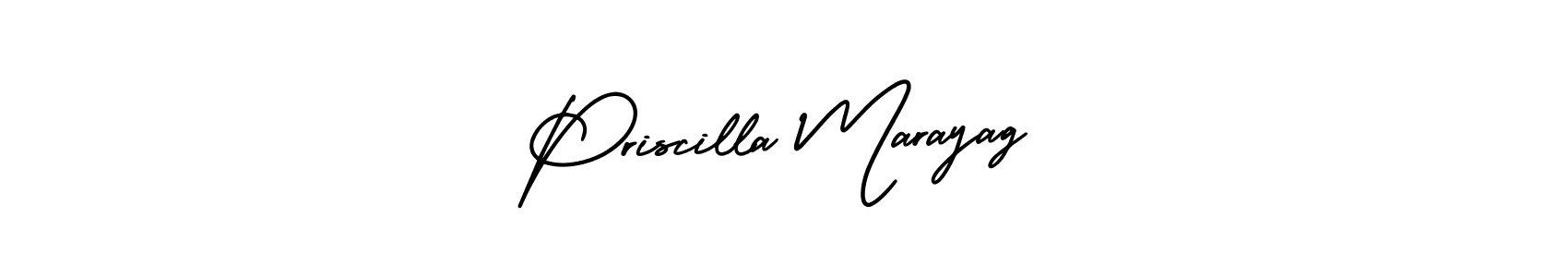 Priscilla Marayag stylish signature style. Best Handwritten Sign (AmerikaSignatureDemo-Regular) for my name. Handwritten Signature Collection Ideas for my name Priscilla Marayag. Priscilla Marayag signature style 3 images and pictures png
