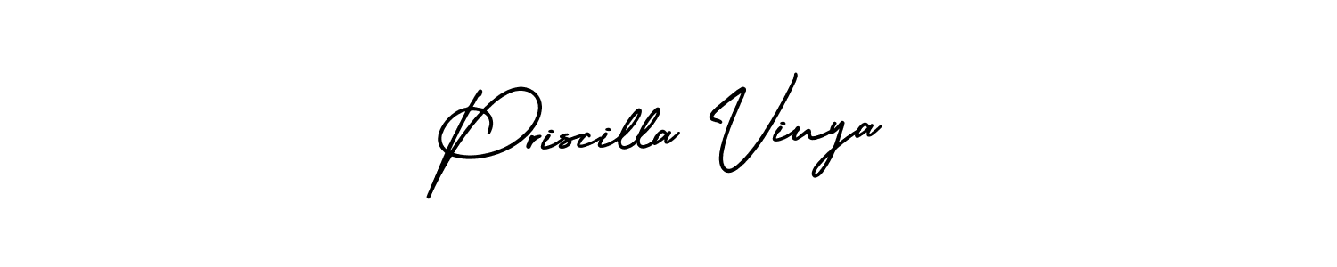 AmerikaSignatureDemo-Regular is a professional signature style that is perfect for those who want to add a touch of class to their signature. It is also a great choice for those who want to make their signature more unique. Get Priscilla Viuya name to fancy signature for free. Priscilla Viuya signature style 3 images and pictures png