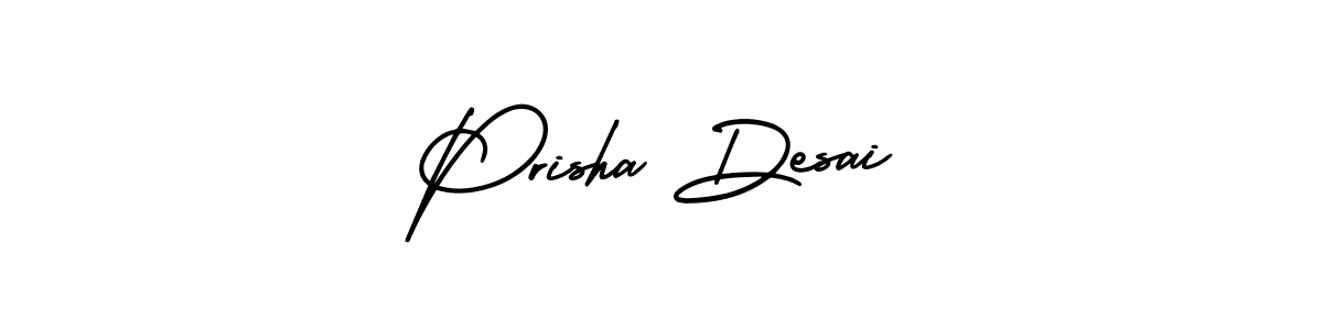 The best way (AmerikaSignatureDemo-Regular) to make a short signature is to pick only two or three words in your name. The name Prisha Desai include a total of six letters. For converting this name. Prisha Desai signature style 3 images and pictures png
