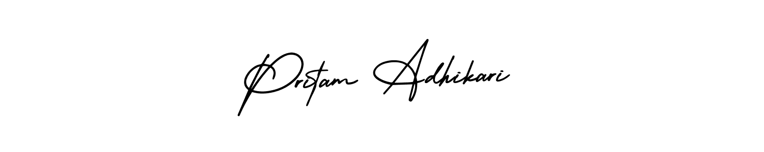 Create a beautiful signature design for name Pritam Adhikari. With this signature (AmerikaSignatureDemo-Regular) fonts, you can make a handwritten signature for free. Pritam Adhikari signature style 3 images and pictures png