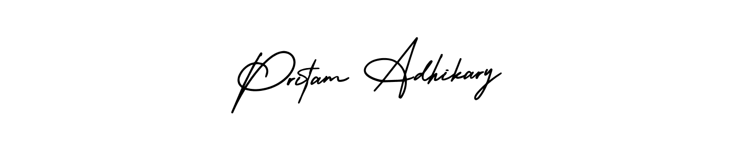 Use a signature maker to create a handwritten signature online. With this signature software, you can design (AmerikaSignatureDemo-Regular) your own signature for name Pritam Adhikary. Pritam Adhikary signature style 3 images and pictures png