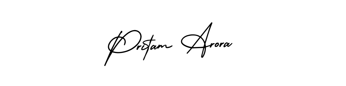 Make a short Pritam Arora signature style. Manage your documents anywhere anytime using AmerikaSignatureDemo-Regular. Create and add eSignatures, submit forms, share and send files easily. Pritam Arora signature style 3 images and pictures png