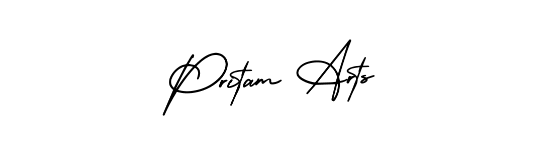 This is the best signature style for the Pritam Arts name. Also you like these signature font (AmerikaSignatureDemo-Regular). Mix name signature. Pritam Arts signature style 3 images and pictures png