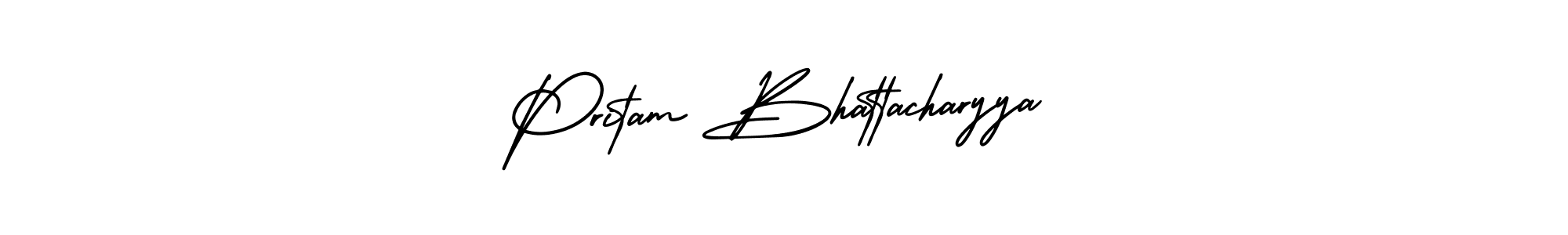 How to make Pritam Bhattacharyya name signature. Use AmerikaSignatureDemo-Regular style for creating short signs online. This is the latest handwritten sign. Pritam Bhattacharyya signature style 3 images and pictures png