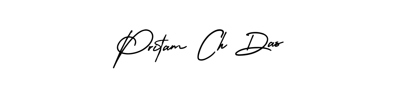 You should practise on your own different ways (AmerikaSignatureDemo-Regular) to write your name (Pritam Ch Das) in signature. don't let someone else do it for you. Pritam Ch Das signature style 3 images and pictures png