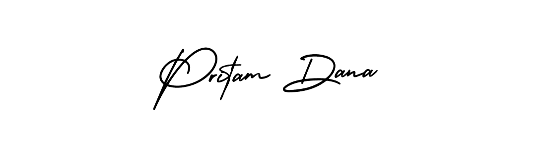 How to make Pritam Dana name signature. Use AmerikaSignatureDemo-Regular style for creating short signs online. This is the latest handwritten sign. Pritam Dana signature style 3 images and pictures png