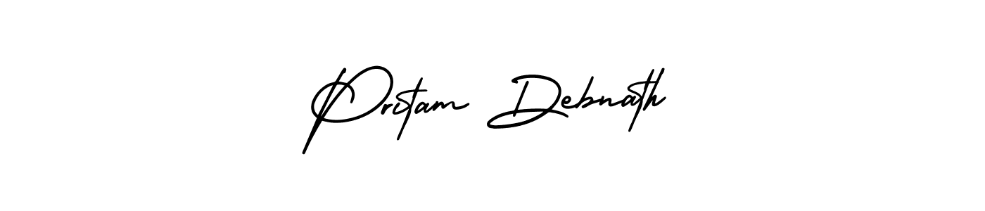 Use a signature maker to create a handwritten signature online. With this signature software, you can design (AmerikaSignatureDemo-Regular) your own signature for name Pritam Debnath. Pritam Debnath signature style 3 images and pictures png