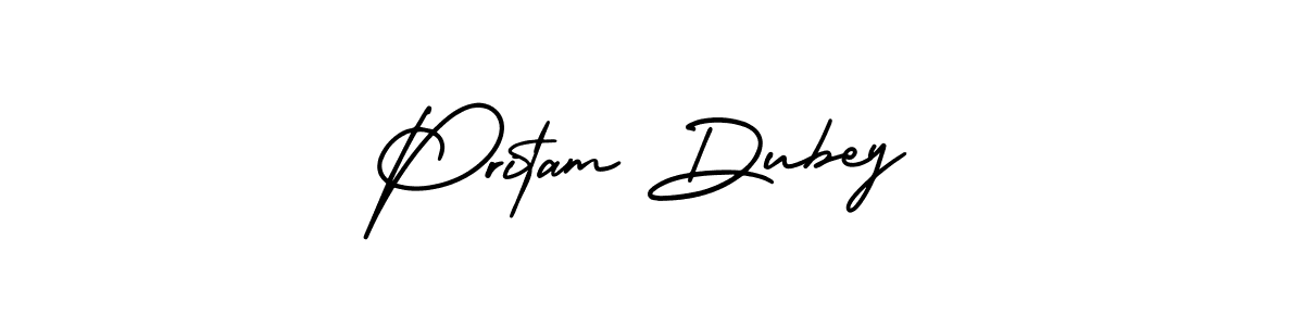 How to make Pritam Dubey name signature. Use AmerikaSignatureDemo-Regular style for creating short signs online. This is the latest handwritten sign. Pritam Dubey signature style 3 images and pictures png