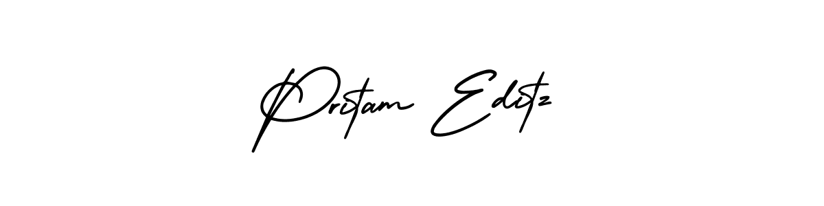 Make a beautiful signature design for name Pritam Editz. With this signature (AmerikaSignatureDemo-Regular) style, you can create a handwritten signature for free. Pritam Editz signature style 3 images and pictures png