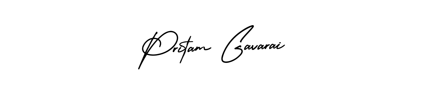 Create a beautiful signature design for name Pritam Gavarai. With this signature (AmerikaSignatureDemo-Regular) fonts, you can make a handwritten signature for free. Pritam Gavarai signature style 3 images and pictures png