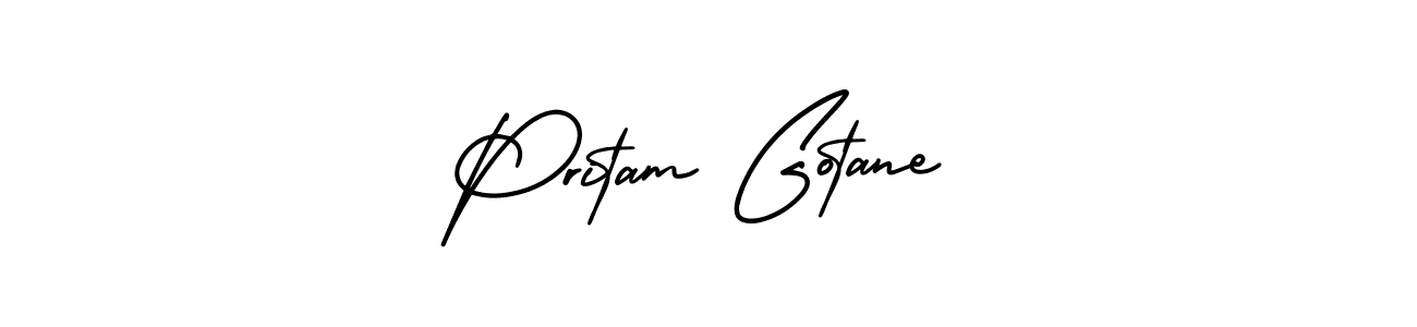 Create a beautiful signature design for name Pritam Gotane. With this signature (AmerikaSignatureDemo-Regular) fonts, you can make a handwritten signature for free. Pritam Gotane signature style 3 images and pictures png