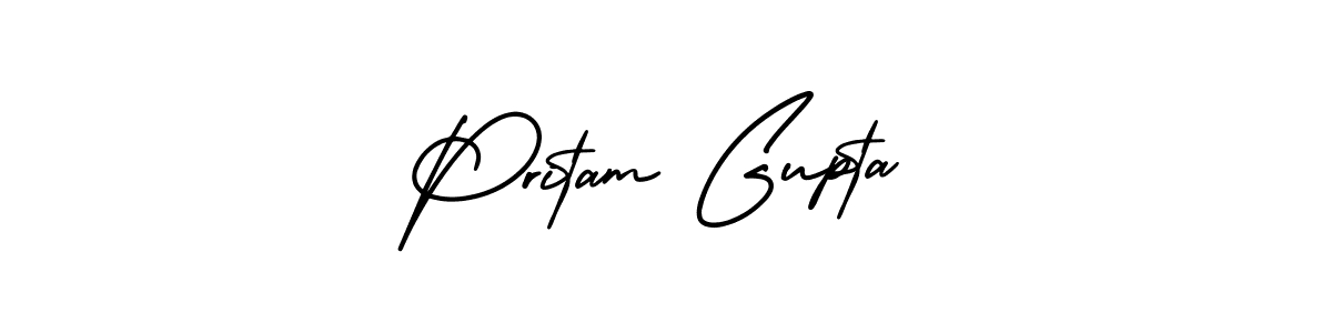 Create a beautiful signature design for name Pritam Gupta. With this signature (AmerikaSignatureDemo-Regular) fonts, you can make a handwritten signature for free. Pritam Gupta signature style 3 images and pictures png