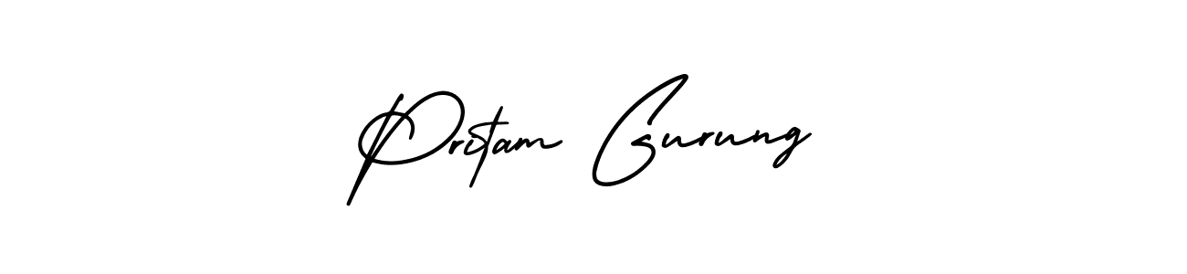 Also we have Pritam Gurung name is the best signature style. Create professional handwritten signature collection using AmerikaSignatureDemo-Regular autograph style. Pritam Gurung signature style 3 images and pictures png