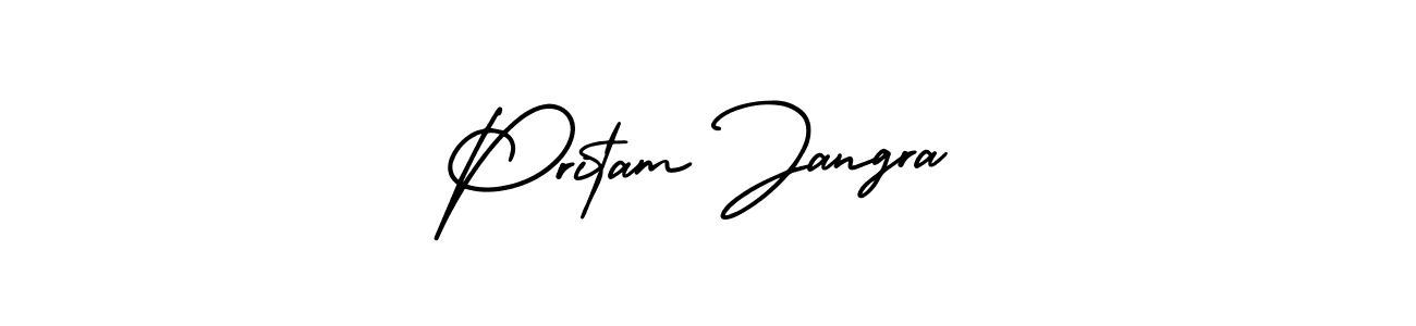 Make a beautiful signature design for name Pritam Jangra. With this signature (AmerikaSignatureDemo-Regular) style, you can create a handwritten signature for free. Pritam Jangra signature style 3 images and pictures png