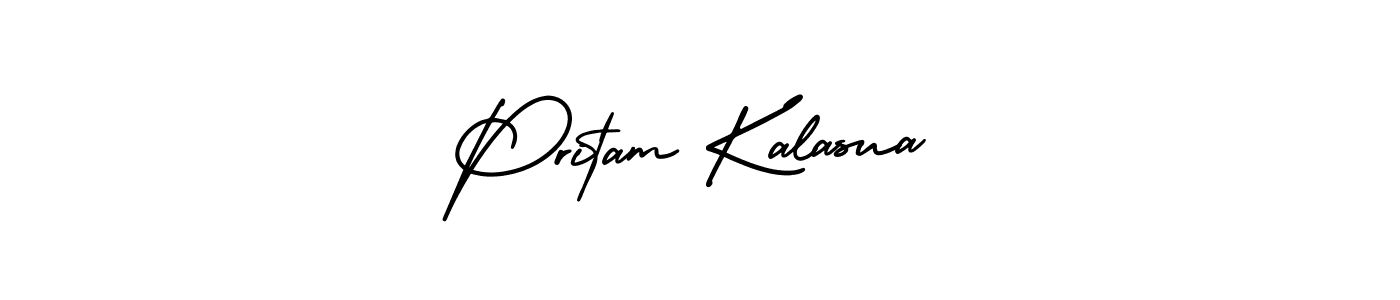 This is the best signature style for the Pritam Kalasua name. Also you like these signature font (AmerikaSignatureDemo-Regular). Mix name signature. Pritam Kalasua signature style 3 images and pictures png