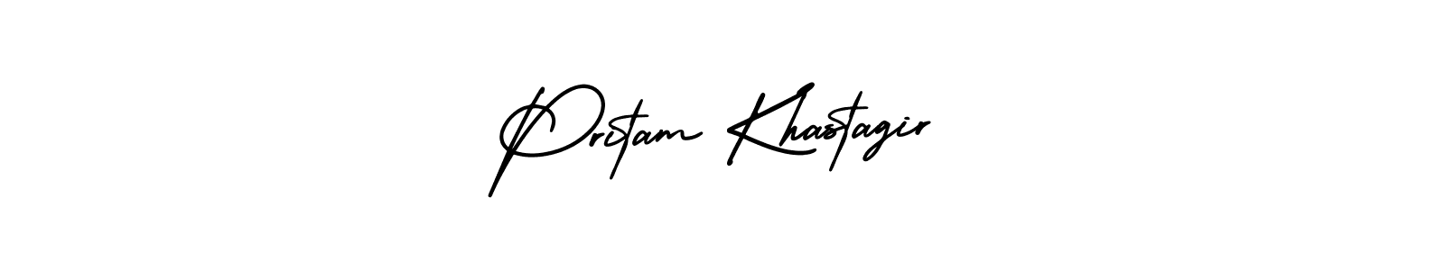 How to make Pritam Khastagir name signature. Use AmerikaSignatureDemo-Regular style for creating short signs online. This is the latest handwritten sign. Pritam Khastagir signature style 3 images and pictures png