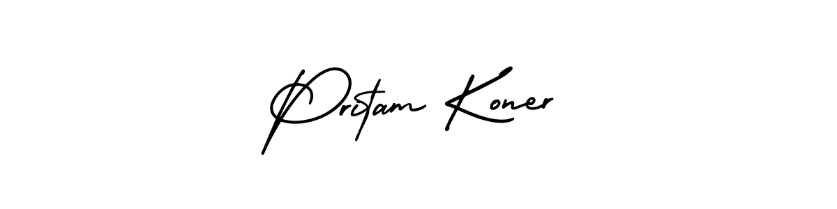 How to Draw Pritam Koner signature style? AmerikaSignatureDemo-Regular is a latest design signature styles for name Pritam Koner. Pritam Koner signature style 3 images and pictures png