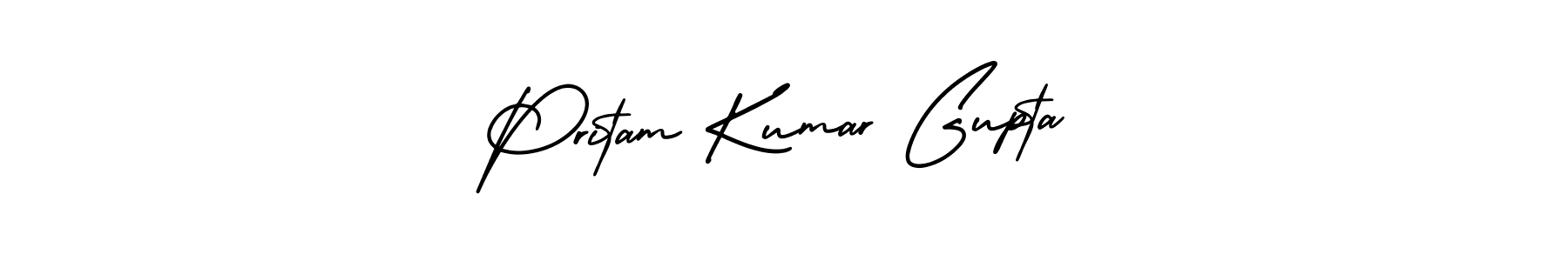 Create a beautiful signature design for name Pritam Kumar Gupta. With this signature (AmerikaSignatureDemo-Regular) fonts, you can make a handwritten signature for free. Pritam Kumar Gupta signature style 3 images and pictures png