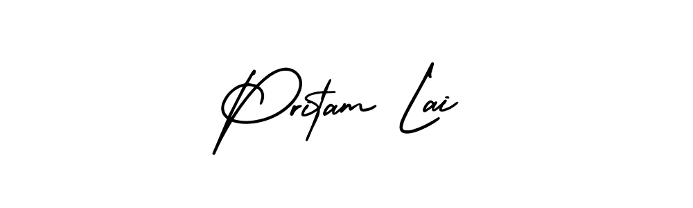 It looks lik you need a new signature style for name Pritam Lai. Design unique handwritten (AmerikaSignatureDemo-Regular) signature with our free signature maker in just a few clicks. Pritam Lai signature style 3 images and pictures png