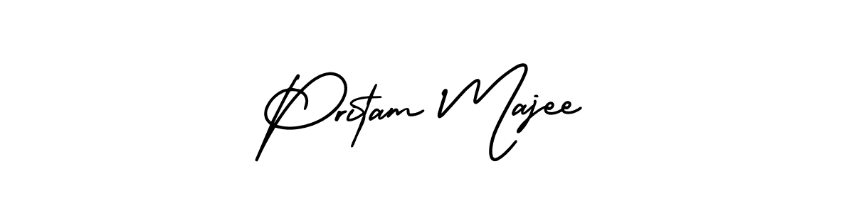 if you are searching for the best signature style for your name Pritam Majee. so please give up your signature search. here we have designed multiple signature styles  using AmerikaSignatureDemo-Regular. Pritam Majee signature style 3 images and pictures png