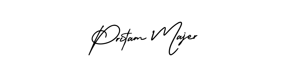 Best and Professional Signature Style for Pritam Majer. AmerikaSignatureDemo-Regular Best Signature Style Collection. Pritam Majer signature style 3 images and pictures png