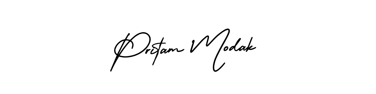 AmerikaSignatureDemo-Regular is a professional signature style that is perfect for those who want to add a touch of class to their signature. It is also a great choice for those who want to make their signature more unique. Get Pritam Modak name to fancy signature for free. Pritam Modak signature style 3 images and pictures png