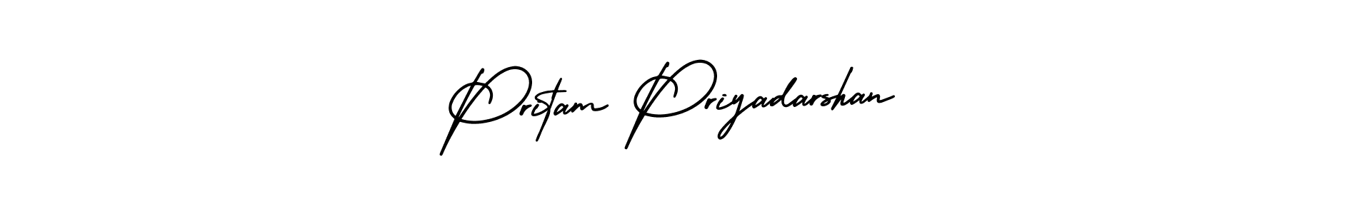 How to Draw Pritam Priyadarshan signature style? AmerikaSignatureDemo-Regular is a latest design signature styles for name Pritam Priyadarshan. Pritam Priyadarshan signature style 3 images and pictures png